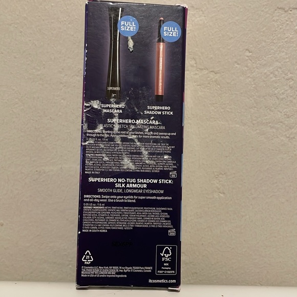 2pc IT Cosmetics Superhero Mascara & No-Tug Shadow Stick in Silk Armour - Picture 2 of 2